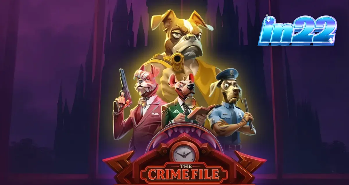 Tampilan antarmuka seluler slot The Crime File dengan tema detektif noir